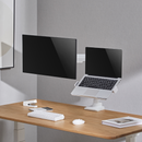 Alterzone Arm Luxe Heavy-duty Single Monitor Arm with Laptop Tray, White Alterzone Arm Luxe Heavy-duty Single Monitor Arm with Laptop Tray, White