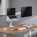 Alterzone Arm Luxe Heavy-duty Single Monitor Arm with Laptop Tray, White Alterzone Arm Luxe Heavy-duty Single Monitor Arm with Laptop Tray, White