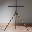 Alterzone Trio Easel TV Floor Stand for 45"-65" TVs, Walnut - DELENordic.com Alterzone Trio TV-lattiajalusta 45
