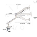 Alterzone Arm One Aluminum Monitor Arm, White - DELENordic.com Alterzone Arm One alumiininen monitorivarsi 17