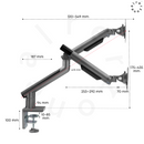 Alterzone Arm Duo Aluminum Monitor Arm, Space Gray - DELENordic.com Alterzone Arm Duo alumiininen monitorivarsi kahdelle 17
