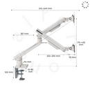 Alterzone Arm Duo Aluminum Monitor Arm, White - DELENordic.com Alterzone Arm Duo alumiininen monitorivarsi kahdelle 17