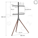Alterzone Trio Easel TV Floor Stand for 45"-65" TVs, Walnut - DELENordic.com Alterzone Trio TV-lattiajalusta 45