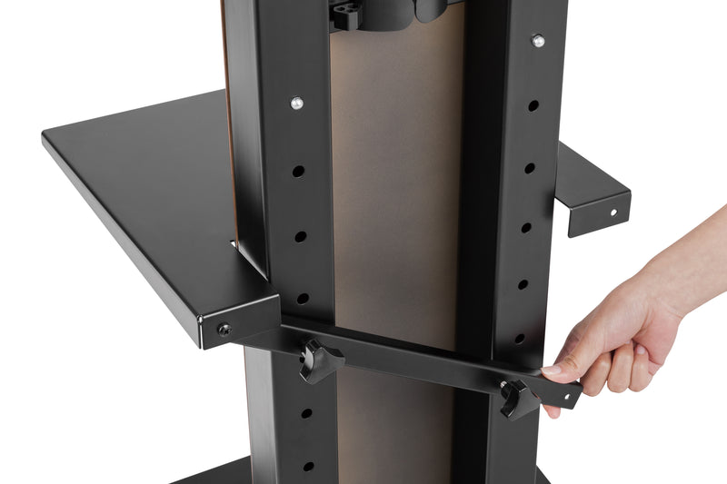 Alterzone Slim 7s TV Floor Stand with Shelf for 37"-70" TVs, Walnut - DELENordic.com Alterzone Slim 7s golvstativ med hylla för 37