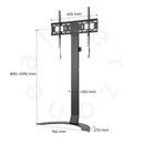 Alterzone Arc TV Floor Stand for 37"-70" TVs, Black - DELENordic.com Alterzone Arc TV-lattiajalusta 37