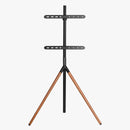 Alterzone Trio Lite Easel TV Floor Stand, Black & Walnut - DELENordic.com Alterzone Trio Lite TV-lattiajalusta 45